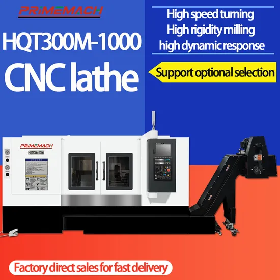 Series Automatic Hqt300m-1000 Multi-Function CE Certified Slant Bed CNC Milling Turn Machine