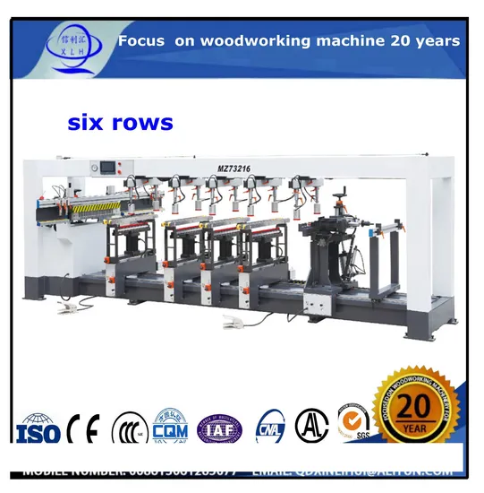 Six-Randed Wood Boring Machine/ Single/ Double Heads Three Lining Multi Axle Woodworking Driller/ Numeric Control Rapid Borer for Panel Furniture Making
