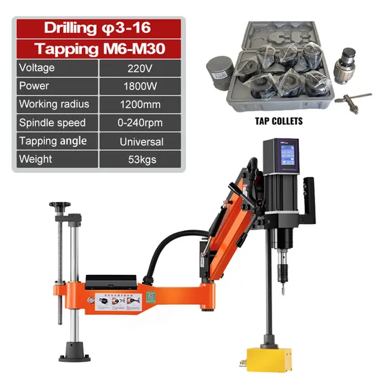 Automatic Tapping Machine Electric Servo Motor M6-M30 Universal Head CNC Drilling Tapping Machine