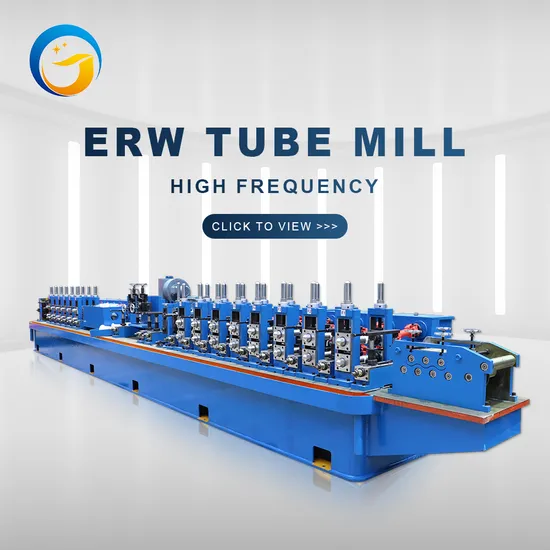 Tube Mill High Frequency ERW Tube Machinery for Round Pipe Production High Safety Level Metal Steel Broom Forming Pipe Making Machine with Pipe Cutting Saw