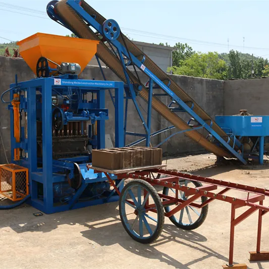 Qt4-24 Low Cost Concrete Semiauto Brick Making Machine