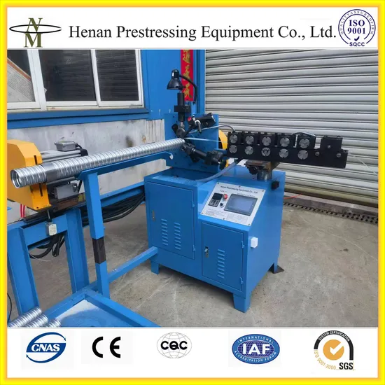 Auto Type Post Tension Galvanized Steel Duct Making Machine for 40mm to 135mm Steel Ducts