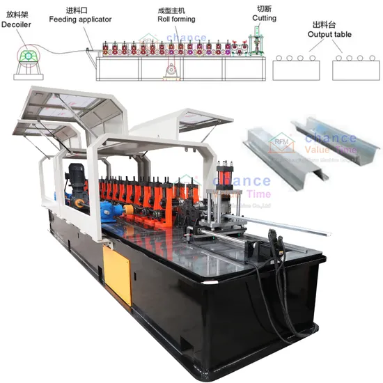 Light Steel Keel Galvanized Steel Omega Furring Channel Drywall Roll Forming Machine