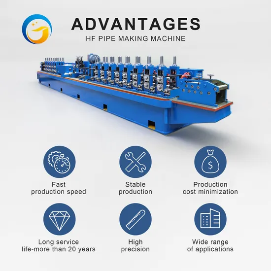 High Frequency High Speed Pipe Manufacturing Machinery Welded Carbon Galvanized Steel Pipes Machine