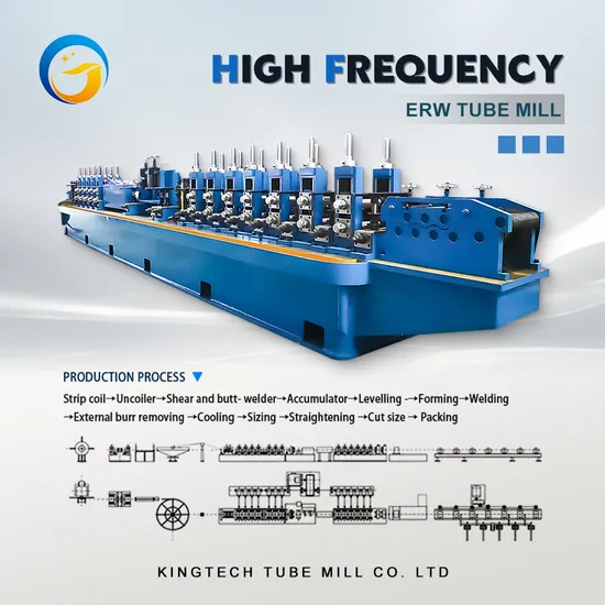 Stainless Steel Line Pipe Welding Equipment for Decoration Tube Mill Production High Frequency Iron Steel Pipe Making Machine ERW Tube Mill