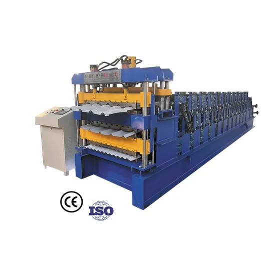 Triple Layer 3D Glazed Tile Making Machinery Trapezoidal Roof Sheet Corrugated Iron Brick Cold Press Equipment Roll Forming Machine