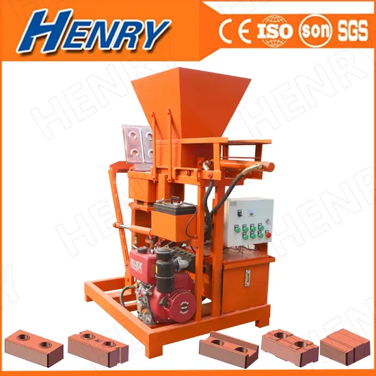 Hr2-25 Diesel Engine Electric Start Hydraulic System Soil Brick Making Machine for Real Estate Agent in Africa