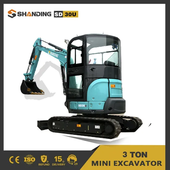 CE ISO Certified 3 Ton Tailless Excavator with Cabin for Sale 3000kg Mini Digger Mini Excavadora Mini Excavator