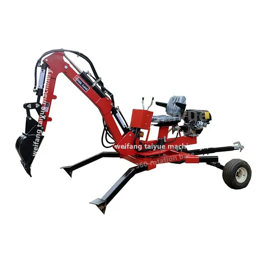 Original Factory Supply 360 Rotation 9HP 15HP ATV Towable Backhoe Excavator Trencher, ATV Backhoe Digger