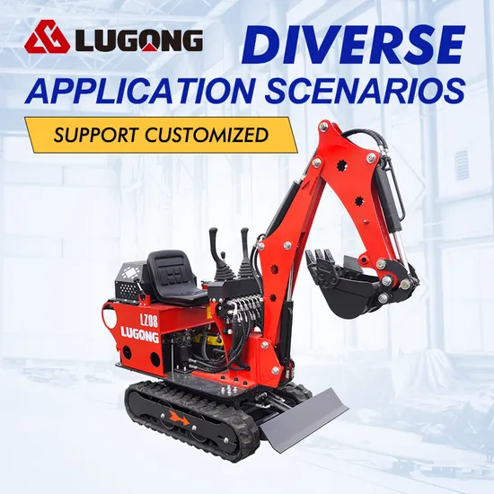 Lugong Hydraulic Transmission Cutter Mini Excavator Small Digger with Cheap Price Lz08