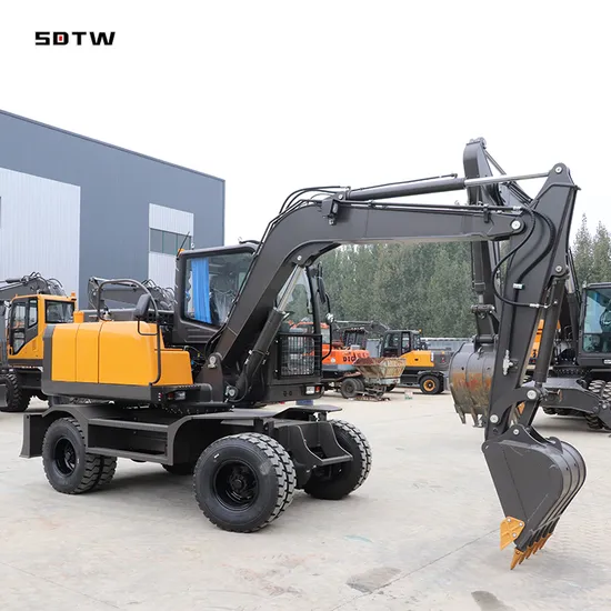 CE EPA Engine Low Price Yuchai Engine Excavator 62.5kw 7000kg Twl75 Large Wheel Excavator Digger Machine