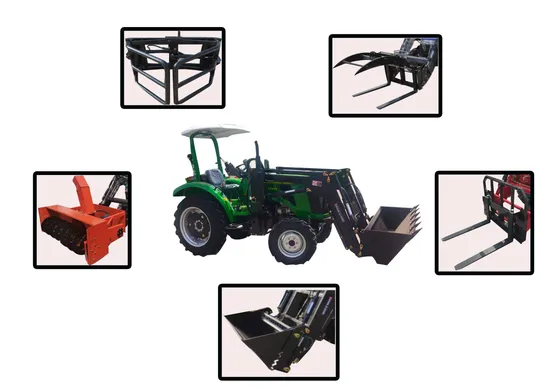 CE Tz-8 Series 4 Wheel Tractor Mini 4 in 1 Front End Loader Can with Dozer Blade Forklift Snowblower Backhoe Excavator CE Tz-8 Series 4 Wheel Tractor Mini 4 in 1 Front End Loader Can with Dozer Blade Forklift Snowblower Backhoe Excavator