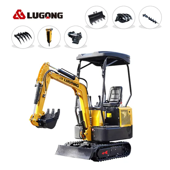 Low Price Small-Scale Lugong Grapple Escavatore Excavator Attachments Mini Digger with CE Lz10