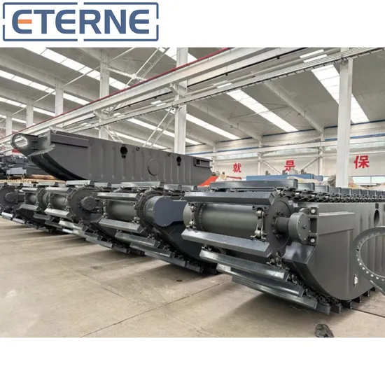 Swamp Wetland Use Full Hydraulic 15 20 Tons Excavator Floating Track Pontoon