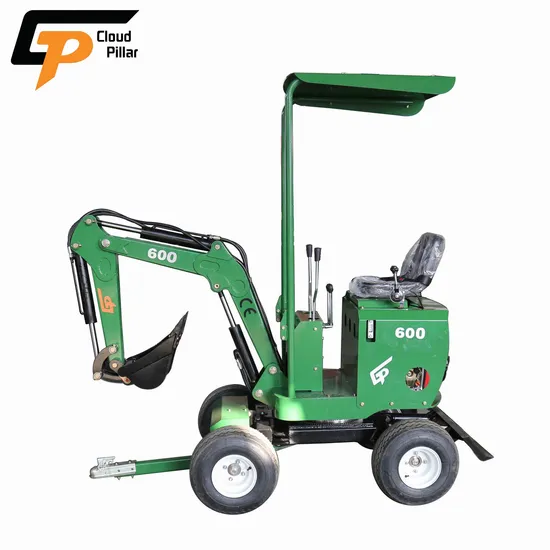 Cp06 Brand New Portable Electric Gasoline Diesel Machines EPA Euro5 Micro Digger 600kg 0.8t Mini Bucket Wheel Excavator Digger