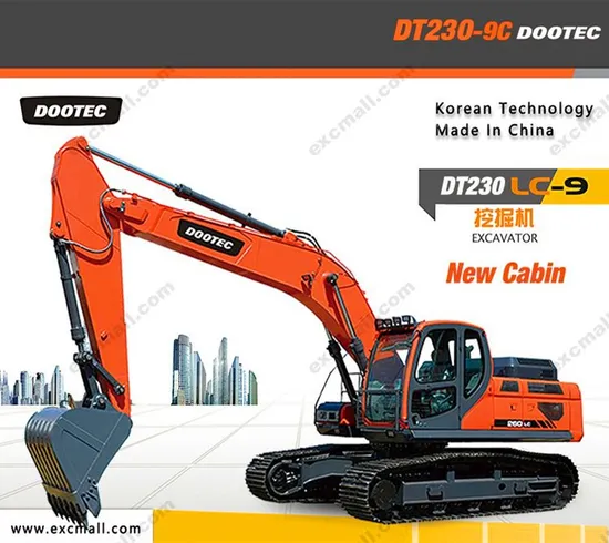 23 Ton Medium Sized Hydraulic Crawler Doosan Excavator for Farming, Construction, Material Handling