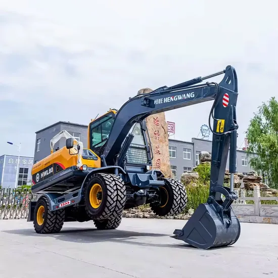 Low Maintenance 10 Ton Hydraulic Mini Wheeled Excavator Quick Hitch Diesel Engine Long Boom Excavating Machinery