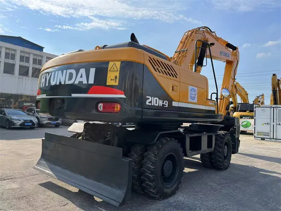 Used Hyundai R210W Wheel Excavator Weight 21tons Wheeled Moving R210W-9 for Sale