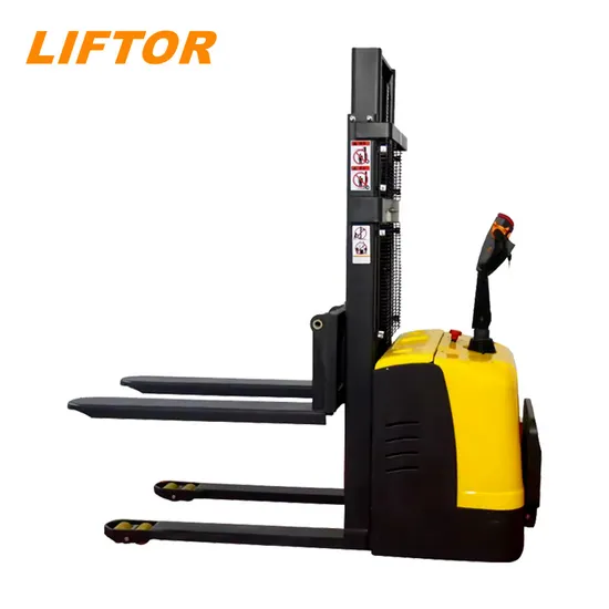 1.5ton 2ton Heavy Duty Walkie Stand on Drive Semi-Electric High Lift Narrow Aisle Pallet Reach Stacker Forklift Truck for Warehouse Price for Sales