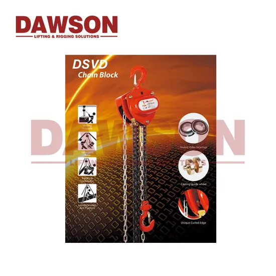 Dawson Hand Pulling Chain Hoist Pulley Block Chain Block for Crane Lifting