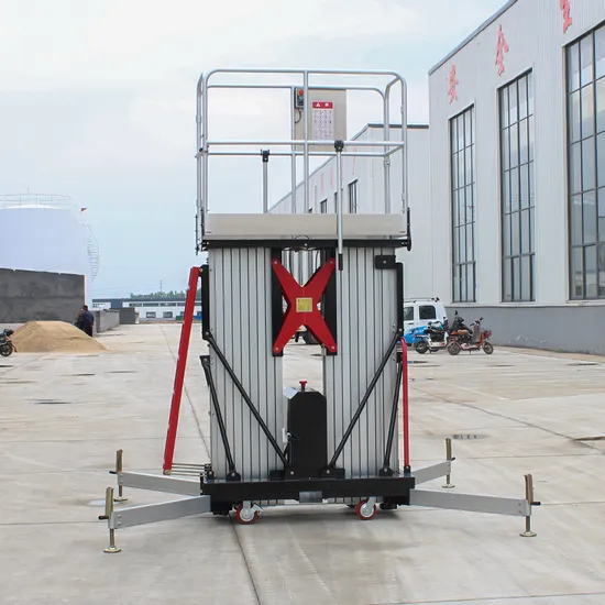 Simple and Safe Vertical Aluminum Alloy Dual Mast High Stability Electric Aerial Work Platforms
