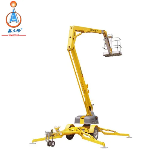 8m-14m Mobile Trailer Type Aerial Work Platform Folding Arm Articulating Boom Lift
