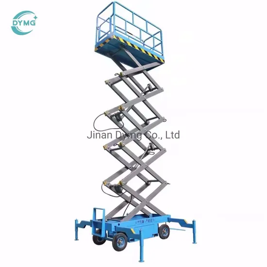 Dymg 4m 6m 8m 10m 12m 14m 16m 18m 20m Trailer Hydraulic Mobile Scissor Lift Use in Warehouse