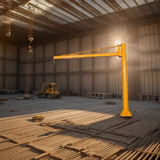 Light Duty Floor Mounted / Column Type Slewing Jib Crane Pillar Jib Crane for Workshop Construction Material Handling Use