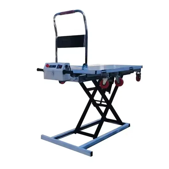 Electric Mobile Motorcycle Small Manual Hydraulic Portable Flatbed Handcart Scissor Self-Propelled Manual Car Working Lifting Table