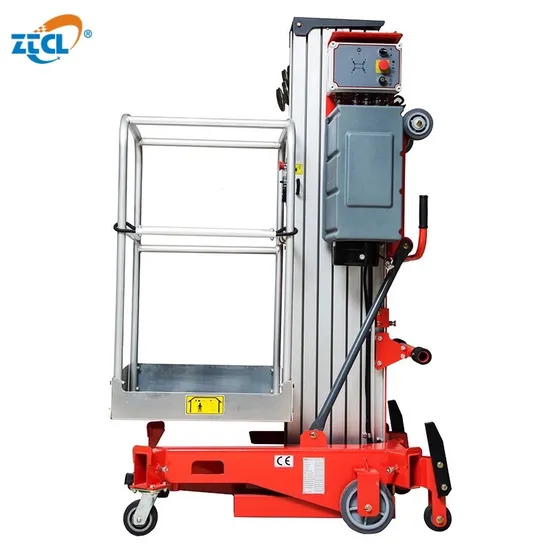 Ztcl 6m 8m 9m 10m 12m Aluminium Aerial Work Platform Hydraulic Lift Hydraulic Man Lifter Single Mast Lift Aerial Work Platform One Man Lift Platform