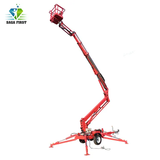 CE Approved 14m 16m Hydraulic Spider Man Lift Towable Telescopic Boom Lift