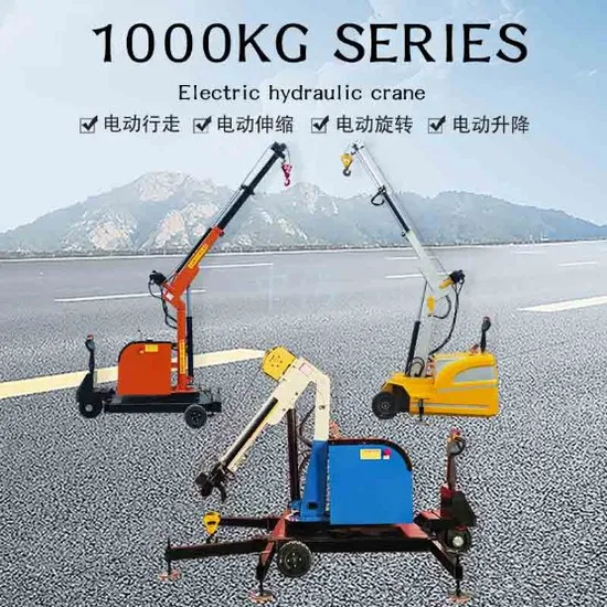 1000kg Hydraulic Lifting Hoist Battery Trolley Floor Cranes with Wire Rope