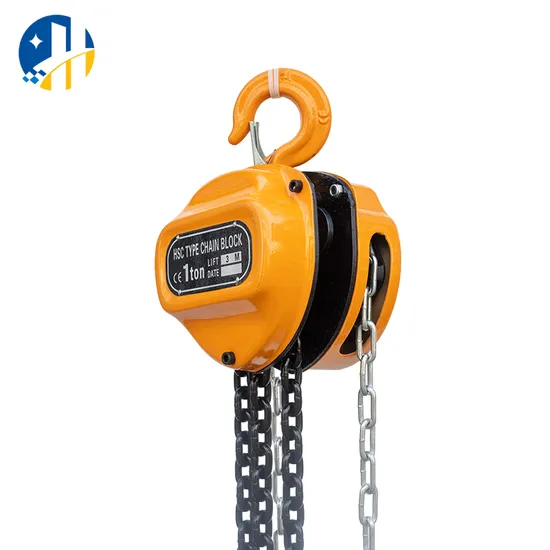 Hsc Manual Chain Block Hoist 1 Ton Chain Pulley Hoist Lifting Heigh 3m-30m Factory Customized Shell Color Made in China G80 Rigging