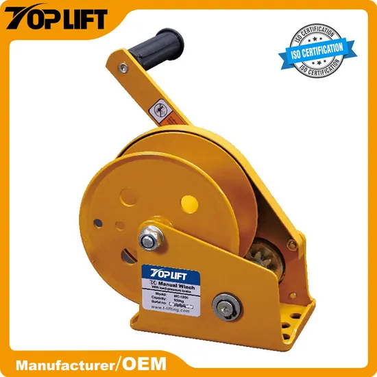 Toplift OEM Manufacturer Manual Hand Crank Cable Winch for Pulling Trailer Boat