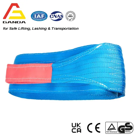 8t Polyester Webbing Sling with Lifting Eyes, Flat Eye, Reversed Eye, Folded Eye for Lifting Equipment, En1492-1, Safety Factor: 7: 1, Width 240mm