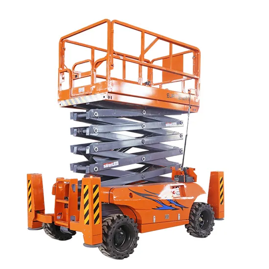 12 M Electric Drive off-Road Scissor Lift Table Aerial Work Vehicle Mobile Working Platform High Floor Interior/Exterior Buildings Lift Platform