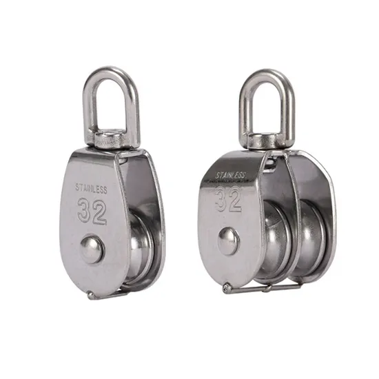 304 Stainless Steel Single/Double Pulley Block Wheel Lifting for Rope