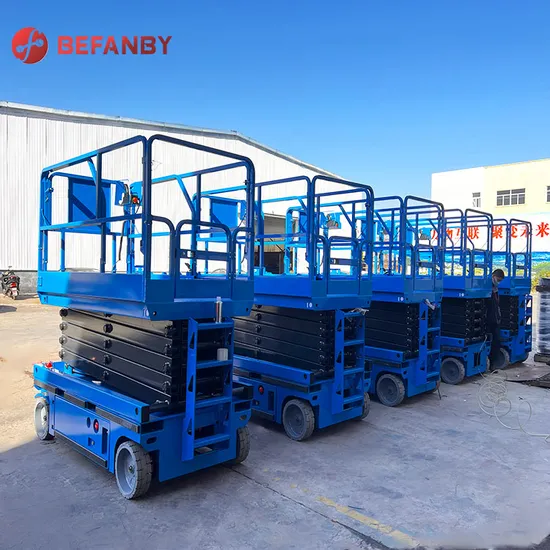 Large Capacity Manlift Retractable Window Cleaning Trackless Scissor Lifting Platform Table