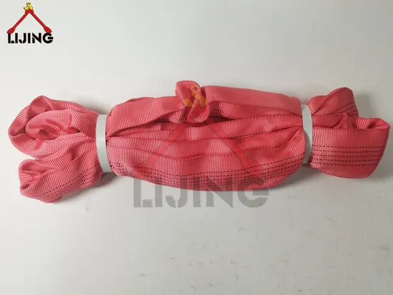 1.5m 5t 75mm Red Polyester Lifting Endless Round Sling En1492-2: 2000
