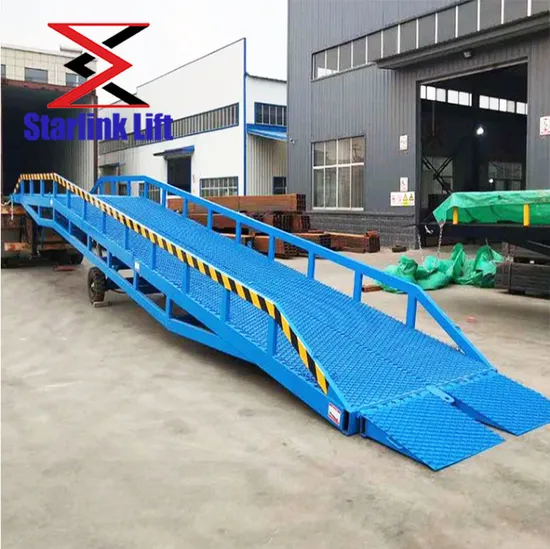 10t Factory Direct Sale Loading Hydrauic Mobile Yard Ramp Portable Loading Dock Ramp