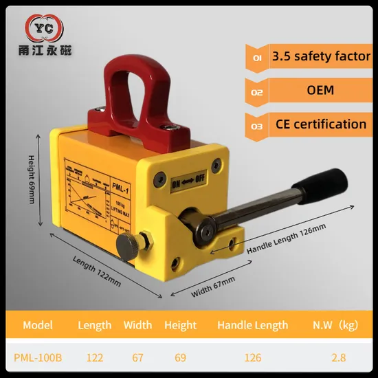 100kg Permanent Lifting Magnets for Lifting Steel Plate with CE Approved