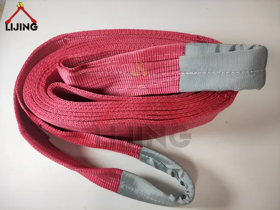 5000kg Red Polyester Eye-Eye Flat Webbing Sling Lifting Strap Wll5000kg 8m (EN1492-1)