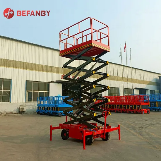 High Quality Hand Push 300kg Electric Scaffolding Scissor Lift