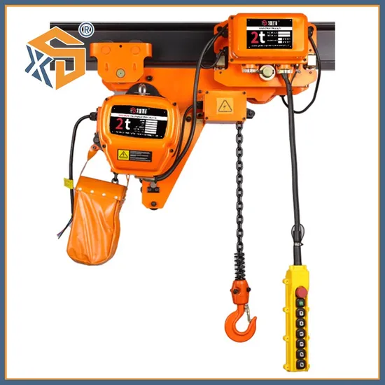 380V Energy-Efficient 2ton Low Headroom Electric Chain Hoist with Trolley