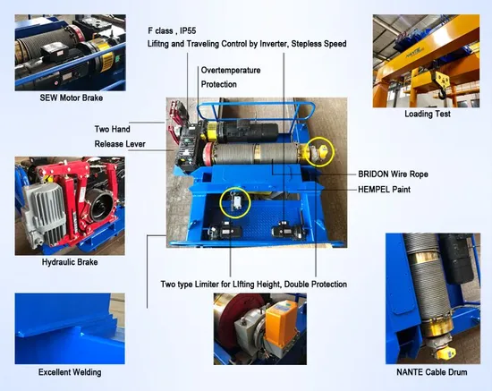 Wide Application Double Girder Overhead Industry Winch for Sale
