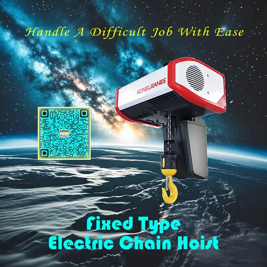 Konecranes 1000kg Fixed Type Electric Chain Hoist for Workshop or Warehouse Crane