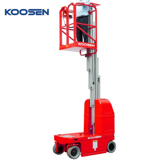 6m 7.5m Self Propelled Full Electric Single Masts Aluminum Alloy Lift Vertical Lifting Aerial Working Platform