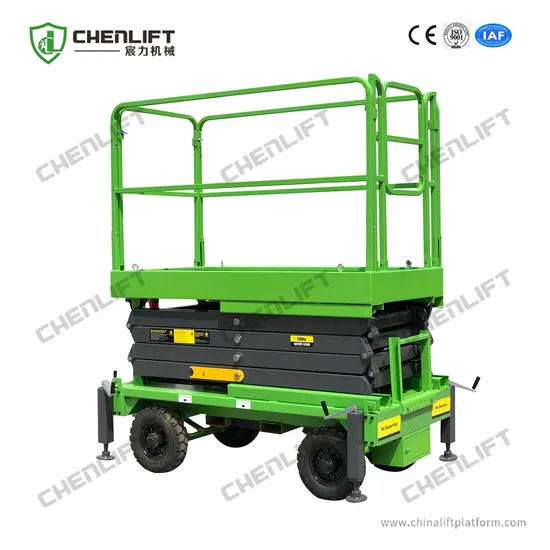 7.5m Manual Pushing Mobile Scissor Lift with Extension Platform