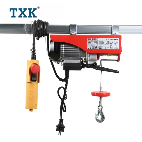 Manufacture 100kg to 1000kg Mini Wire Rope Electric Hoist Winch PA100 100 to 1000kg Mini Electric Hoist Price