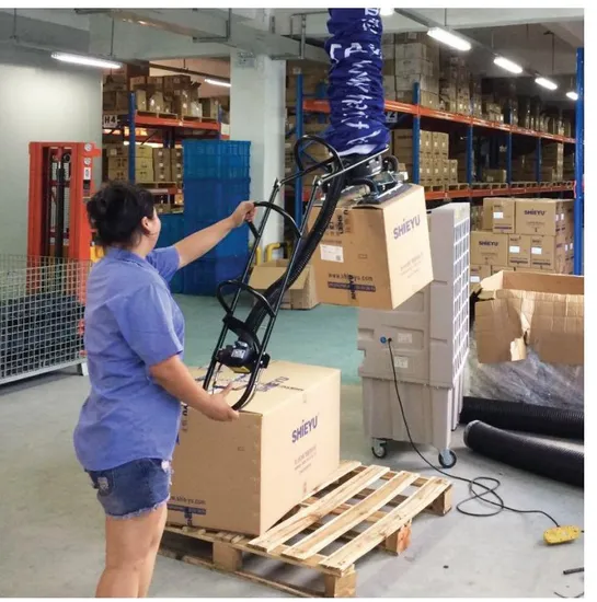 Herolift Material Handling Solution for Cardboard Boxes Suitcases Buckets Jugs and Cabinets Lifting Vacuum Tube Lifter